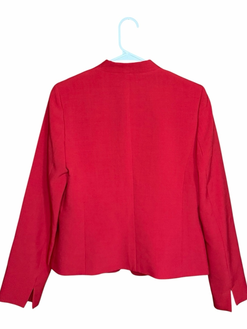 Evan Picone Red Open-Front Blazer with Gold Zip Pockets - Picture 2 of 9